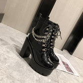 Lolita Gothic Mary Jane Womens Boots Platform Leather Boots