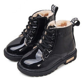 Winter Children Shoes PU Leather Waterproof Boots Kids Snow Boots