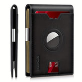 Genuine Leather Bifold Wallet For Men, Slim, RFID Blocking Card Holder Wallet, Minimalist Front Pocket Mens Wallet With Money Clip, ID Window