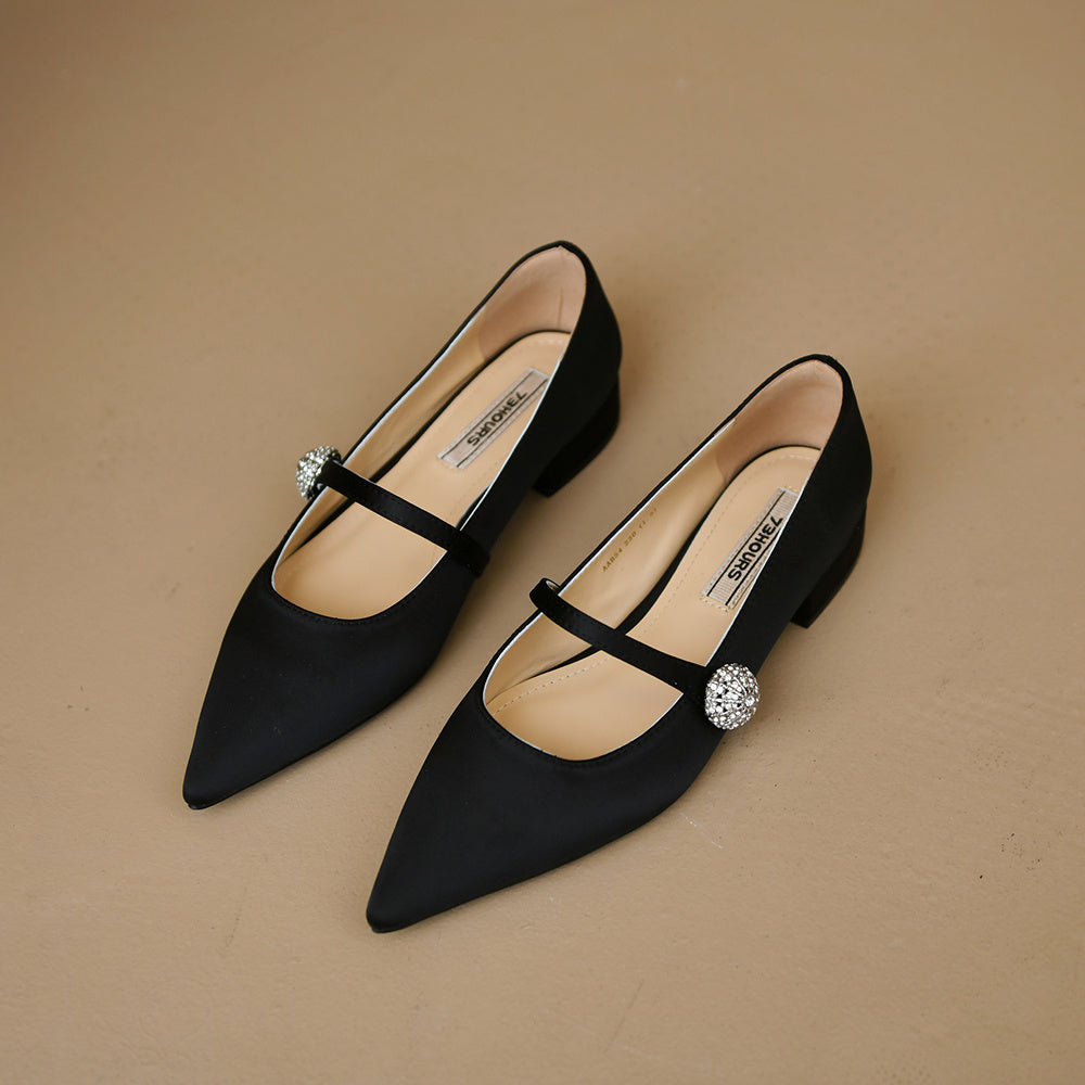 Retro Slip-on Chunky Heel Low-heeled Mary Janes