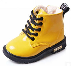 Winter Children Shoes PU Leather Waterproof Boots Kids Snow Boots
