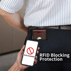 Genuine Leather Bifold Wallet For Men, Slim, RFID Blocking Card Holder Wallet, Minimalist Front Pocket Mens Wallet With Money Clip, ID Window