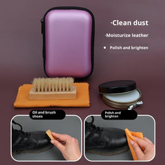Leather Shoes Care Cleaning Black Colorless Maintenance Oil Shoe Brush Shoe Set