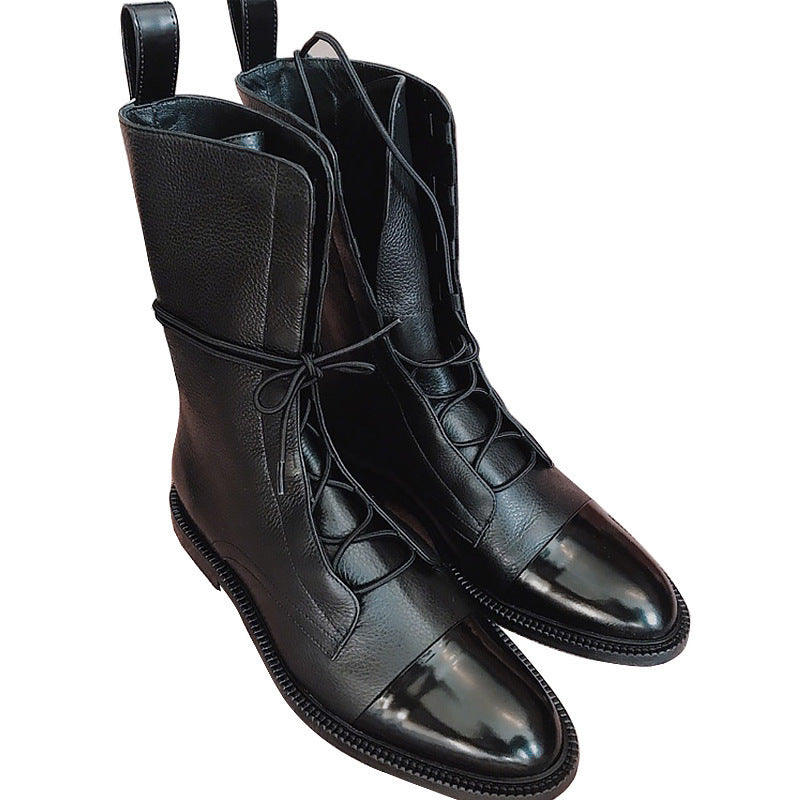 Rough Low-Heeled Handsome Motorcycle Boots