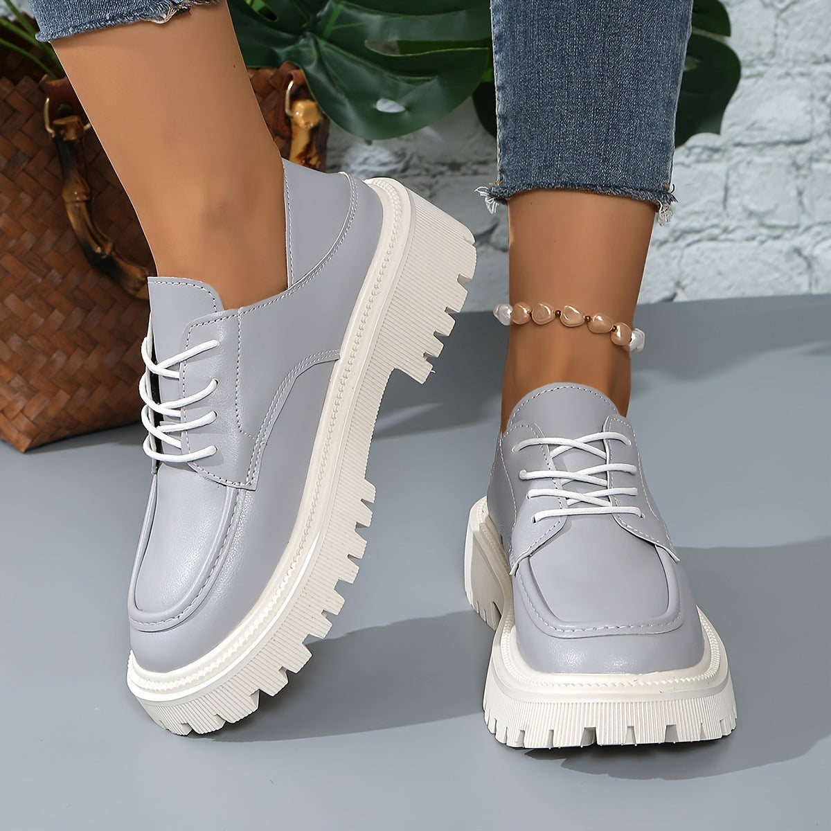 Fashion Lace-Up Platform Oxfords For Women