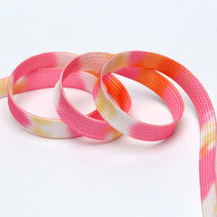 Tie-dye 8mm Nylon Colored Flat Laces Suitable For Sneakers, Canvas Shoes, Sports Sneakers