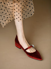 Retro Slip-on Chunky Heel Low-heeled Mary Janes