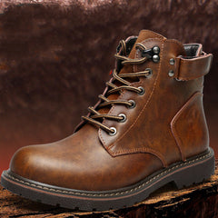 British Men Fleece-lined Boots Casual Mid-top