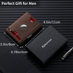 Genuine Leather Bifold Wallet For Men, Slim, RFID Blocking Card Holder Wallet, Minimalist Front Pocket Mens Wallet With Money Clip, ID Window