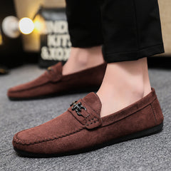 Waterproof Leisure Sports Men Slip-on Loafers Peas Small Leather Shoes