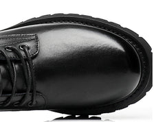 Add High Pile Platform Really Leather Shoes Men Zipper Boots