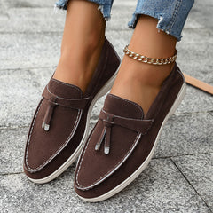 Casual One Pedal Loafer Tassel Shallow Mouth Loafers For Women
