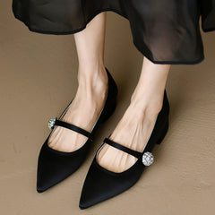 Retro Slip-on Chunky Heel Low-heeled Mary Janes