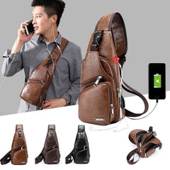 Men USB Charging Bag Men Chest Bag For Custom PU PVC Shoulder Bag Diagonal Package Messenger Travel Bag CrossBody Bags