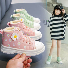 Girls Boots Cotton Short Middle-aged Kids