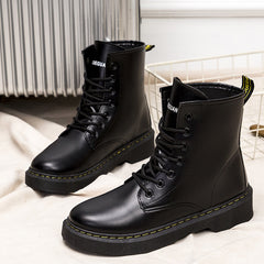 Fashion Casual Women's Shoes Student Comfortable Platform High-top PU Women's Boots