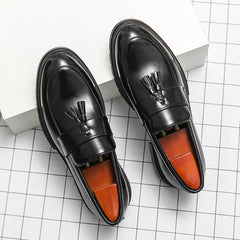 Business Casual Leather Shoes Men's Comfortable Breathable Tassel Slip-on Slip On Loafers Men